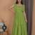 Green solid cotton fit & flare midi dress for women