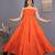 Orange solid cotton fit & flare maxi dress for women