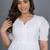 White self design cotton tiered maxi dress for women