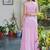 Pink solid cotton smocked maxi dress for women