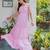 Pink solid cotton smocked maxi dress for women