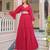 Magenta solid cotton tiered maxi dress for women