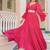 Magenta solid cotton tiered maxi dress for women