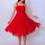 Red solid georgette fit & flare midi dress for women