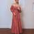 Rose solid cotton smocked tiered maxi dress for women