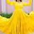 Mustard solid cotton tiered maxi dress for women