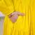 Mustard solid cotton tiered maxi dress for women