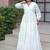 White solid cotton ruffled dress for women
