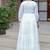 White solid cotton ruffled dress for women