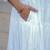 White solid cotton ruffled dress for women