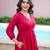 Maroon solid cotton tiered maxi dress for women