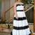 Black & white colourblocked cotton tiered dress for women