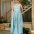 Grey solid cotton fit & flare maxi dress for women