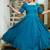 Turquoise solid cotton fit & flare dress for women