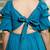 Turquoise solid cotton fit & flare dress for women