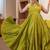Green solid cotton tiered maxi dress for women