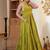 Green solid cotton tiered maxi dress for women