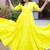 Lemon yellow solid cotton tiered dress for women