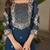 Navy blue heavy embroidered fox georgette palazzo suit set with dupatta