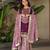 Purple heavy embroidered fox georgette palazzo suit set with dupatta
