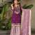 Purple heavy embroidered fox georgette palazzo suit set with dupatta