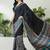 Teal green ready to wear saree with unstitched blouse for women
