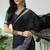 Teal green ready to wear saree with unstitched blouse for women