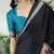 Teal green ready to wear saree with unstitched blouse for women