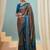 Rama green modern ethnic ready pleated saree with blouse