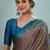 Rama green modern ethnic ready pleated saree with blouse
