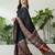 Red party wear ready to wear saree with blouse fabric