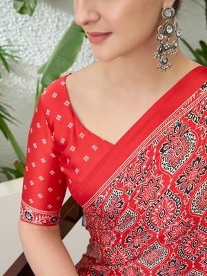 Rani pink designer party wear ready made saree 5