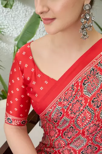 Rani pink designer party wear ready made saree