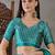 Rama green festive ready to wear saree with designer blouse fabric