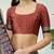 Red party wear ready to wear saree with blouse fabric