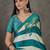Rama green festive ready to wear saree with designer blouse fabric