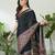 Rust orange instant wear saree with unstitched blouse material