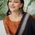 Rust orange instant wear saree with unstitched blouse material