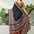 Rust orange instant wear saree with unstitched blouse material