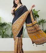 Yellow ready to drape saree with unstitched blouse for women