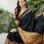 Yellow ready to drape saree with unstitched blouse for women