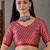 Red elegant ready made saree with matching blouse piece