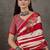 Red elegant ready made saree with matching blouse piece
