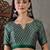 Green premium ready pleated saree with unstitched blouse