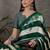 Green premium ready pleated saree with unstitched blouse