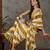 Yellow wedding wear ready to wear saree with blouse piece