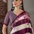 Wine traditional ready made saree with unstitched blouse