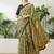 Yellow georgette ready to wear saree with blouse fabric