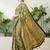 Yellow georgette ready to wear saree with blouse fabric