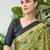 Yellow georgette ready to wear saree with blouse fabric
